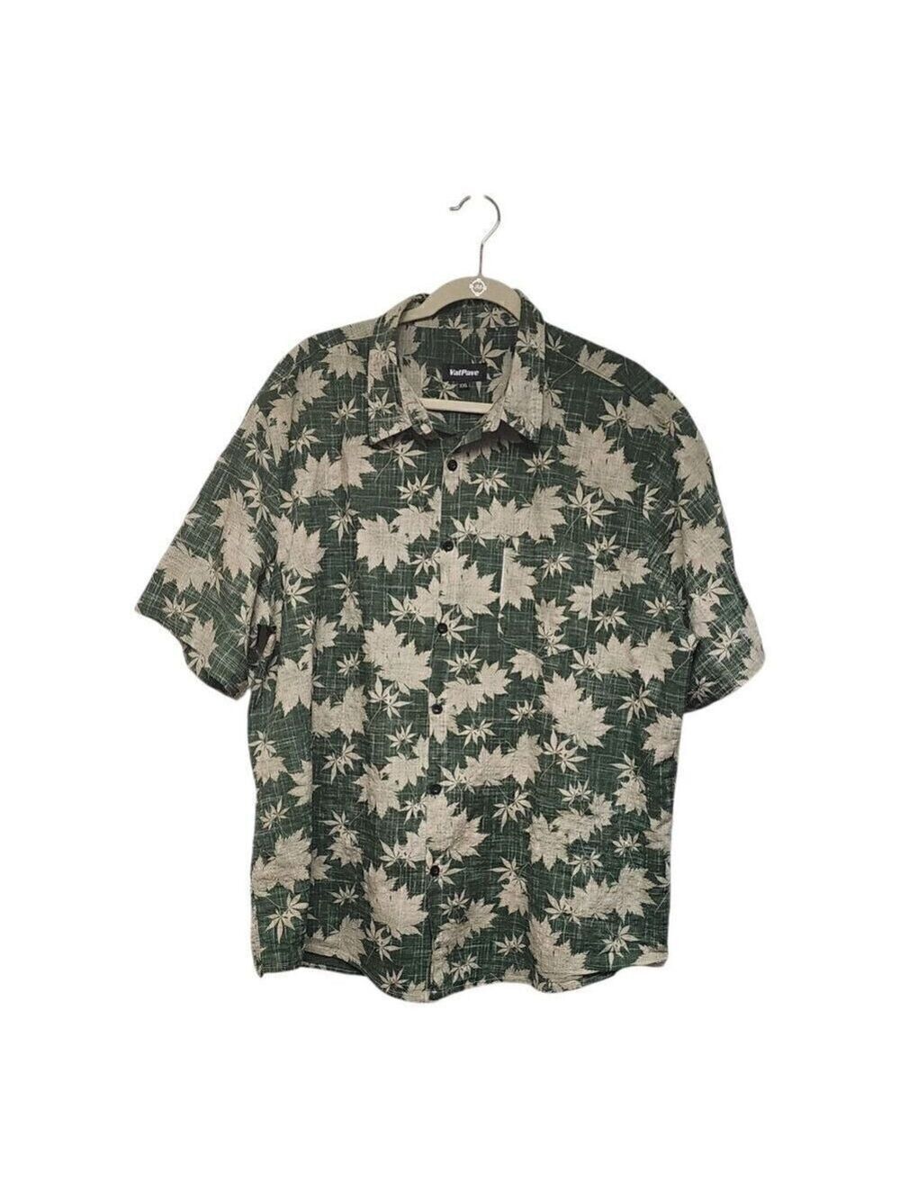MEN'S VATPAVE SHORT SLEEVE FLORAL GREEN SHIRT SIZE XXL